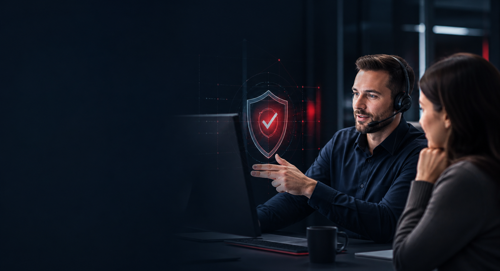 A fictional technical support specialist calmly guiding a customer